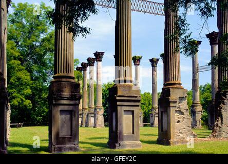 Ruinen des Windsor Herrenhauses Plantage in der Nähe von Port Gibson, Alcorn und der Natchez-Trail. Mississippi, USA Stockfoto