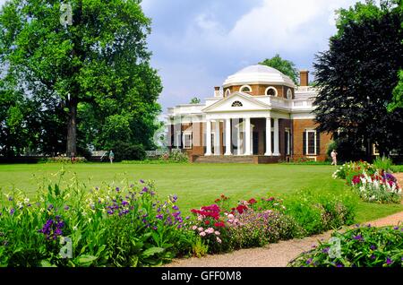 Monticello. Haus von Thomas Jefferson, US-Präsident, in der Nähe von Charlottesville, Virginia, USA Stockfoto