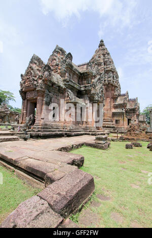 Prasat Hin Phanom Rung, Phanom Rung oder vollständigen Namen, Prasat Hin Phanom Rung, wird ein Khmer-Tempel-Komplex auf dem Rand einer ausgestorbenen festgelegt. Stockfoto