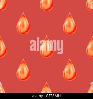 Rote Tropfen auf rotem Hintergrund isoliert Stock Vektor