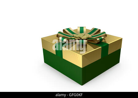 3D Illustration: schön gestaltet und dekoriert mit Band Box Geschenk für Weihnachten, Jubiläum, Geburtstag. Stockfoto