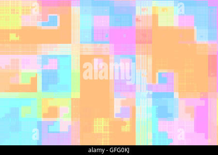 Wunderschöne Fraktale Hintergrundbild mit einem Muster von Zellen in verschiedenen Farben. Stockfoto