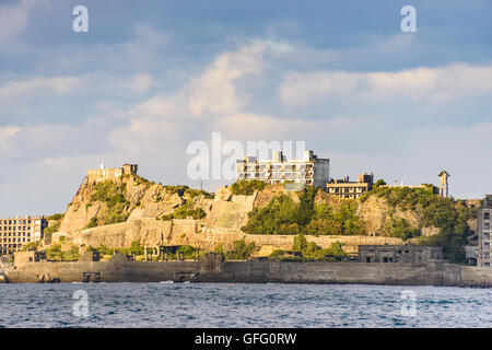 Verlassene Insel Gunkanjima, Nagasaki, Japan. Stockfoto