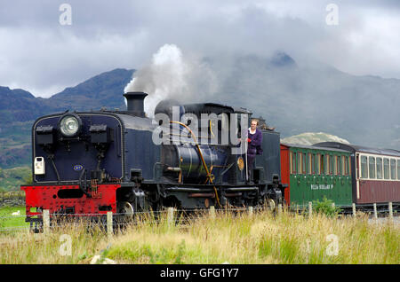 Garrett Dampflokomotive auf der Welsh Highland Railway Stockfoto