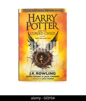 Das neue Buch von j.k. Rowling Harry Potter und das verfluchte Kind besondere Probe Edition Skript Teile eins und zwei Stockfoto