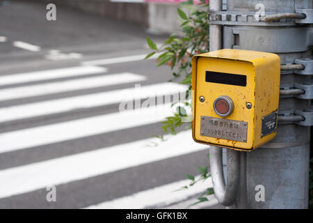 Japanische Gehflügel Signal bei Zebra zone Stockfoto