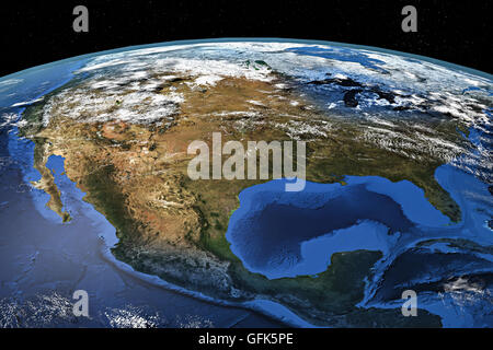 Detaillierte Ansicht der Erde aus dem Weltraum, Nordamerika zeigen. Elemente dieses Bildes, eingerichtet von der NASA Stockfoto