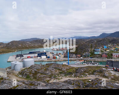 Paamiut Stadt Port South West Grönland kleine Fischergemeinde Sermersooq Gemeinde Kuannersooq Labradorsee Stockfoto