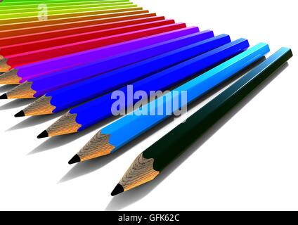 3D Render Bild aus einem abstrakten Hintergrund der Bleistift gemacht Stockfoto