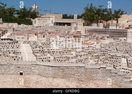 Jerusalem, Israel-Museum: der zweite Tempel Modell, eröffnet im Jahre 1966, ein Modell von Jerusalem vor der Zerstörung des Tempels Stockfoto