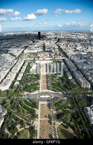 Blick vom Eiffelturm von Paris Stockfoto