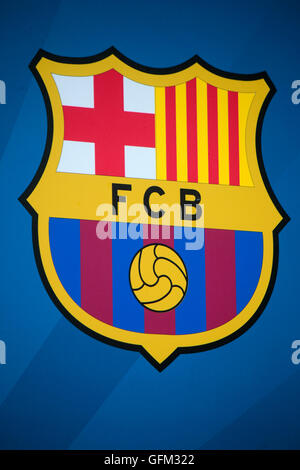 Das Logo des "FC Barcelona", Berlin. Stockfoto