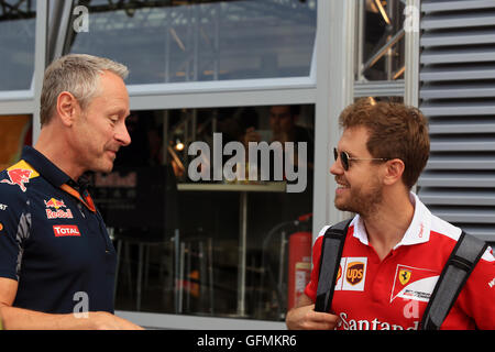 Hockenheim, Deutschland. 31. Juli 2016. Scuderia Ferrari - Sebastian Vettel Formel großer Preis von Deutschland in dem Hockenheimring in Hockenheim, Deutschland, 31. Juli 2016. Bildnachweis: Aktion Plus Sport/Alamy Live-Nachrichten Stockfoto
