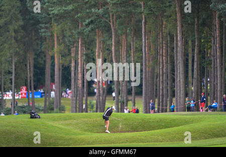 Woburn Golf Course, Milton Keynes, UK. 31. Juli 2016. Ricoh Womens Open Golf, letzte Runde. Beatriz Recari (Spanien) spielt aus einem Bunker am 6. Bildnachweis: Aktion Plus Sport/Alamy Live-Nachrichten Stockfoto
