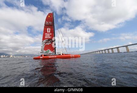 Rio De Janeiro, Brasilien. 31. Juli 2016. Chinesischen Seemann Guo Chuan kommt auf 31. Juli 2016 in Rio De Janeiro, Brasilien. © Li Ga/Xinhua/Alamy Live-Nachrichten Stockfoto