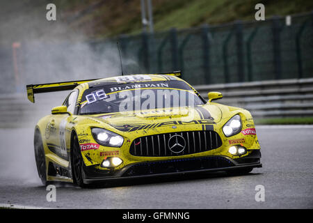 Spa Francorchamps, Frankreich. 31. Juli 2016. 24 Stunden von Spa Langstreckenrennen. #86 AMG TEAM HTP MOTORSPORT (DEU) MERCEDES-BENZ AMG GT3 THOMAS JAGER (DEU) MAXIMILIAN Götz (DEU) GARY PAFFETT (GBR) Credit: Action Plus Sport/Alamy Live News Stockfoto