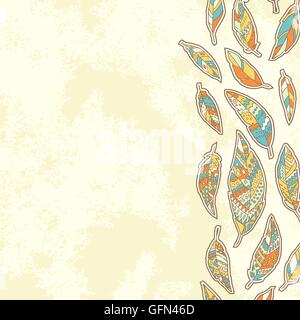 Hintergrund mit tribal Federn Stock Vektor
