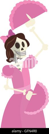 Tanzendes Skelett Frau Symbol Stock Vektor