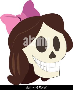 Frau Schädel Cartoon Ikone Stock Vektor