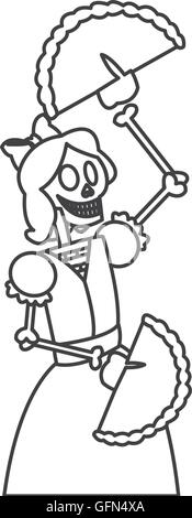 Tanzendes Skelett Frau Symbol Stock Vektor