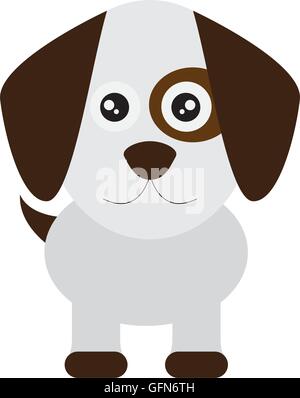 niedlichen Hund Cartoon Ikone Stock Vektor