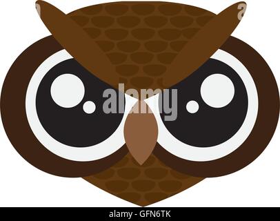 süße Eule Cartoon Ikone Stock Vektor
