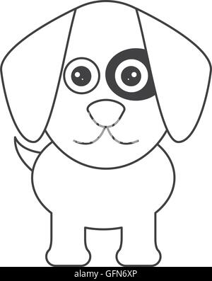 niedlichen Hund Cartoon Ikone Stock Vektor