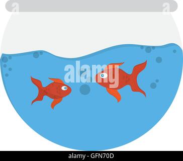 Tank mit Goldfisch-Symbol Stock Vektor