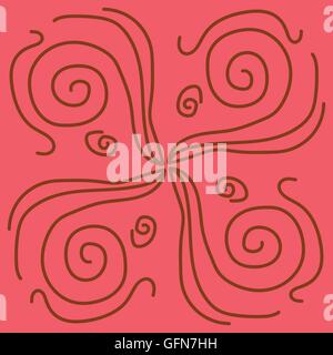 Abbildung von Vektorlinien, die auf einem farbigen Hintergrund angezeigt werden Stock Vektor