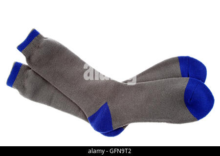 Paar Socken auf einfarbigen Hintergrund Stockfoto