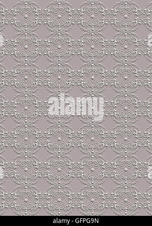 Beige Hintergrund mit weißen nahtlosen Vintage Oval ornament Stockfoto