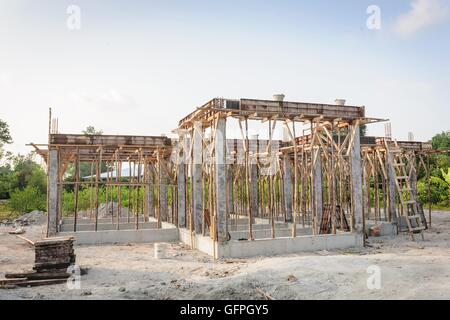 konventionellen Hochbau Haus Standort in Thailand. Stockfoto