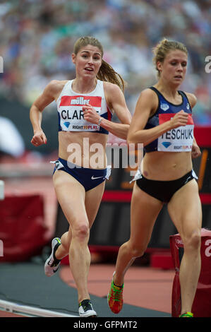 LONDON, ENGLAND - 22 Juli: Rosie Clarke Frauen 3000 m Hindernislauf Tag zwei der Muller Jubiläumsspiele im Stadion - Que Stockfoto