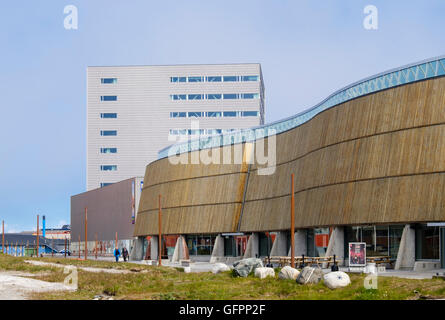 Kulturhaus Katuaq circa 1997 für Konzerte Filme Kunstausstellungen und Konferenzen in der Hauptstadt genutzt. Imaneq Nuuk Sermersooq Grönland Stockfoto