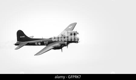 Schwarz / weiß Bild von eine Boeing B17 Flying Fortress Aircraft Stockfoto