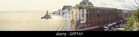 Blick der alten Festung, Insel Korfu, Griechenland Stockfoto