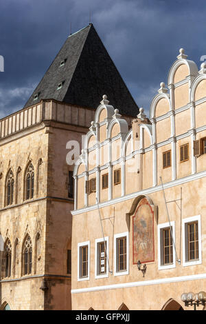 Dum u Kamenneho Zvonu, gotischen Stein Bell House, Altstädter Ring, Prag Tschechische Republik Stockfoto