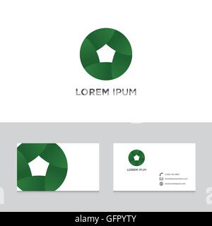 Abstrakt grüne Kreis Logo Symbol Designelemente auf Visitenkarte Vorlage Vektor-illustration Stock Vektor