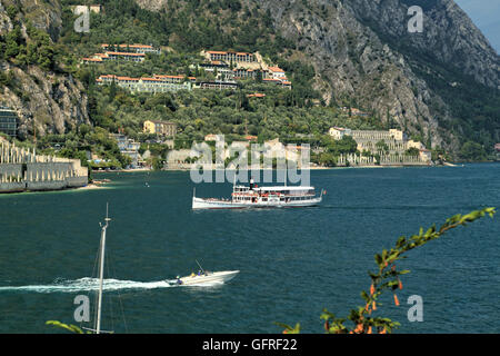 Paddel-Dampfer "Giuseppe Zanardelli" am Gardasee, Italien. Stockfoto