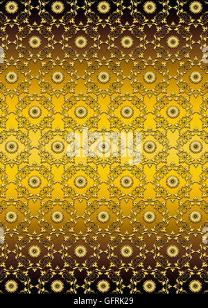 Vintage nahtlose gold Blumenmuster auf Goldgrund Stockfoto