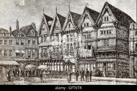 Stadtbild von Valenciennes, Nord-Pas-de-Calais, Frankreich, 19. Jahrhundert Stockfoto