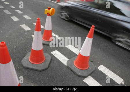 Road-Kegel im Bereich von Baustellen. Stockfoto