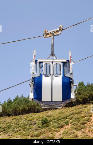 Vintage Gondelbahn, Seilbahn, aerial Lift, Sierra Nevada, Andalusien, Spanien. Stockfoto