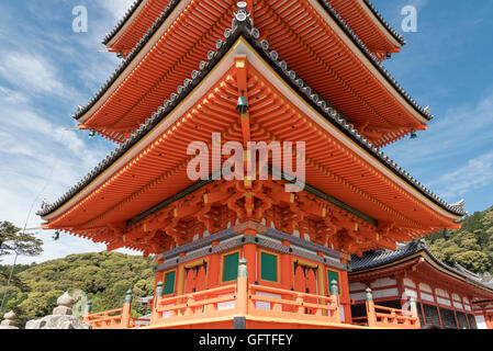 Dreistöckige Pagode, Kiyomizudera (Kiyomizu-Dera) Tempel, Kyoto, Japan Stockfoto