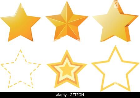 Verschiedene Ausführungen von "goldene Sterne"-Abbildung Stock Vektor
