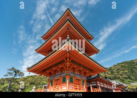 Dreistöckige Pagode, Kiyomizudera (Kiyomizu-Dera) Tempel, Kyoto, Japan Stockfoto