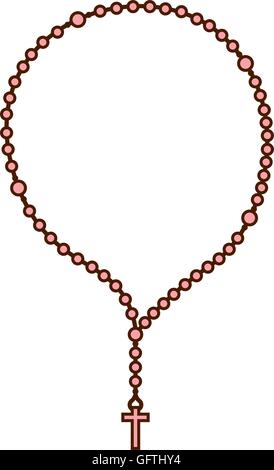 Rosenkranz Perlen Religion Symbol Stock Vektor