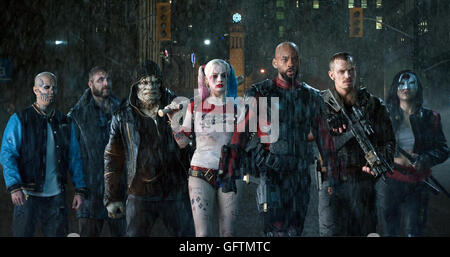 Suicide Squad ist ein anstehenden amerikanischen Superhelden-Film basiert auf dem DC Comics Antihero-Team mit dem gleichen Namen. Es soll die dritte Tranche des DC Universe erweitert werden.  Dieses Foto ist nur zu redaktionellen Zwecken und unterliegen dem Copyright von der Filmgesellschaft und/oder der Fotograf von dem Film oder der Firma zugeordnet und kann nur durch Veröffentlichungen im Zusammenhang mit der Förderung der oben genannten Film reproduziert werden. Eine obligatorische Gutschrift auf die Filmgesellschaft ist erforderlich. Der Fotograf sollte auch angerechnet werden, wenn bekannt. Stockfoto