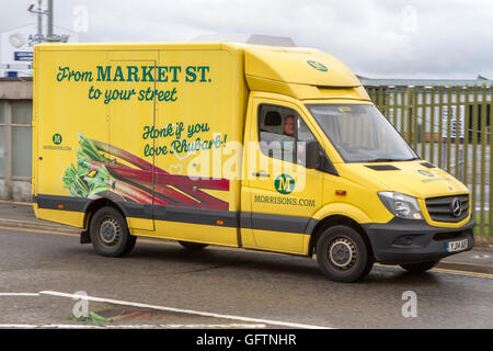 Morrisons Markt st Shop online Lebensmittel Lieferwagen Stockfoto