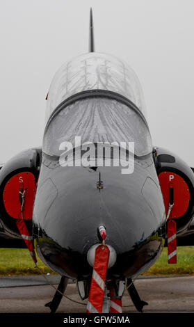 736 Squadron Royal Navy BAE Hawk T1 auf statischer Anzeige an RNAS Culdrose Luft Tag Stockfoto